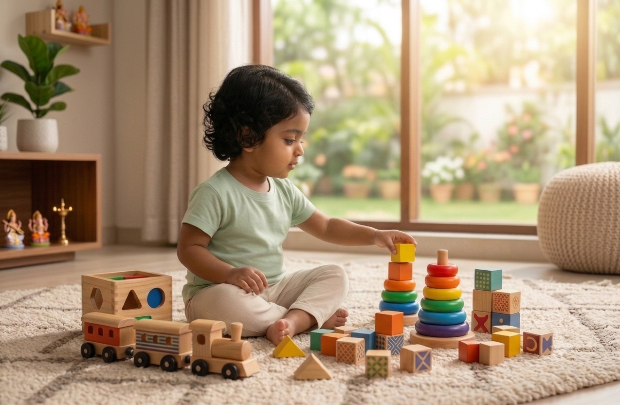 Child Playing with Premium Toys